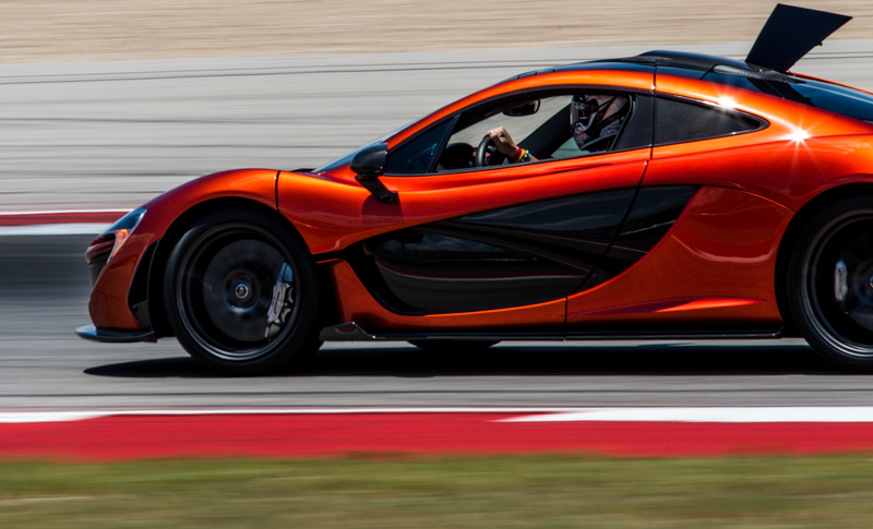 Oops—one of the McLaren P1's charging flaps came open, but it was still insanely fast.